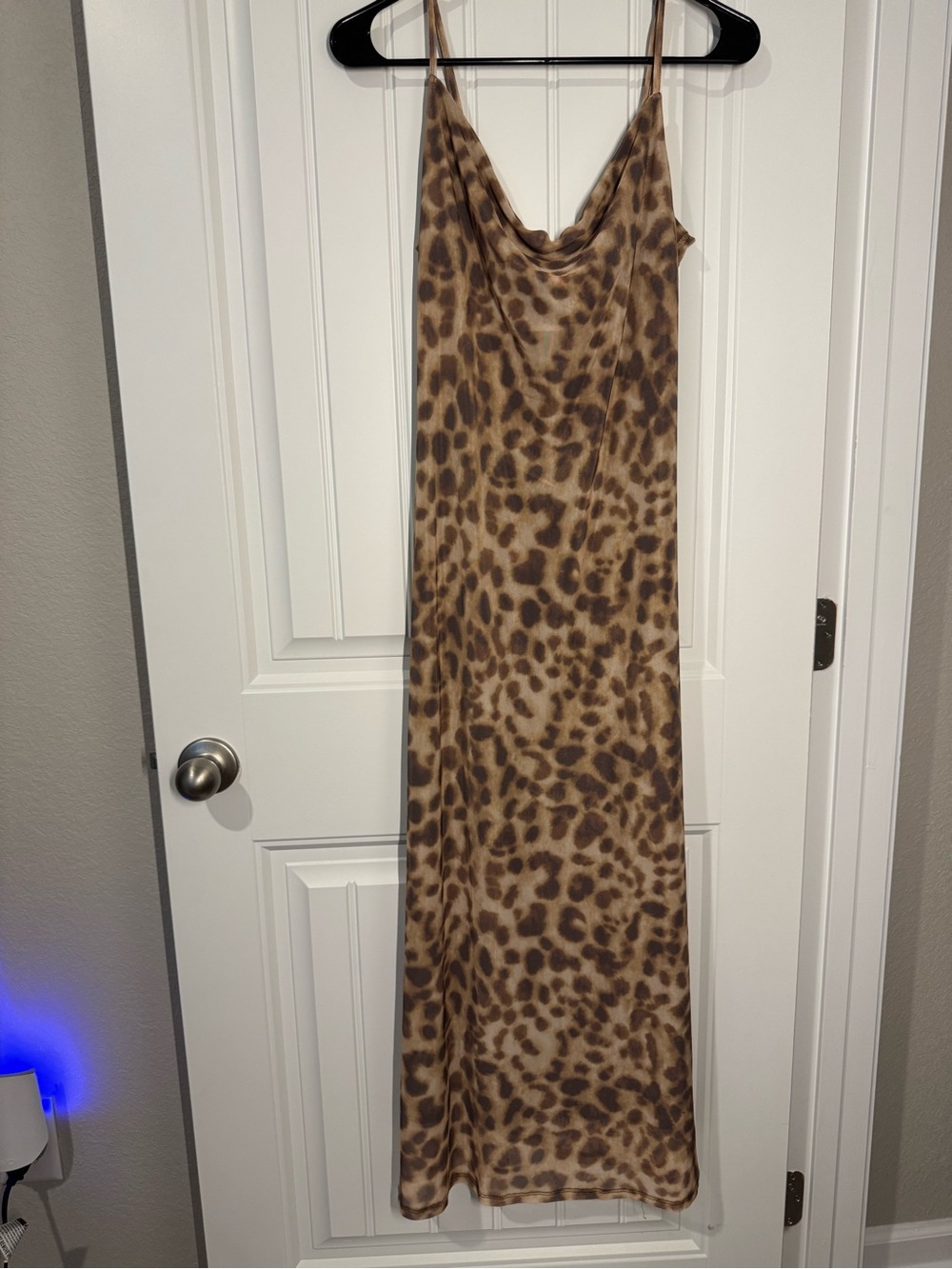 Rachel Zoe Leopard-Print Cowl Neck Maxi Dress in Brown Tones